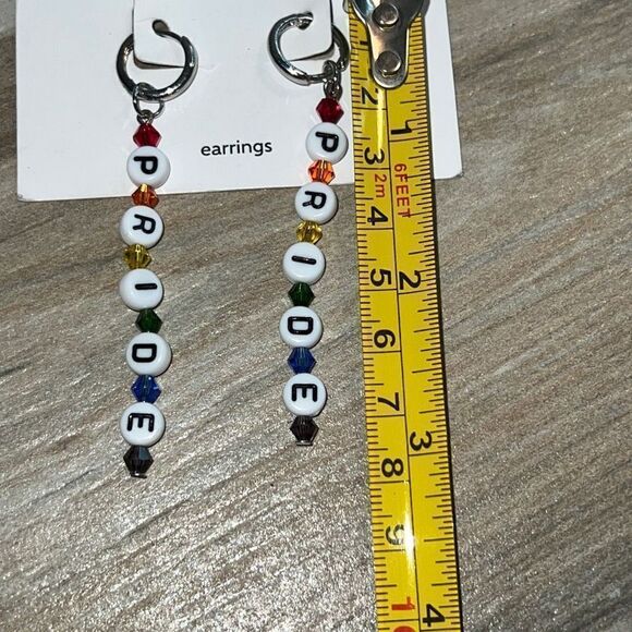 Pride Letter Bead Earring Words Pendant Drop Earrings Ladies Ear Dangle - Picture 3 of 6